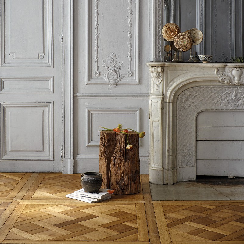 Dalle de Versailles Authentique Chene Massif Coulanges - 20x980x980 - choix rustique - vue de face - carresol