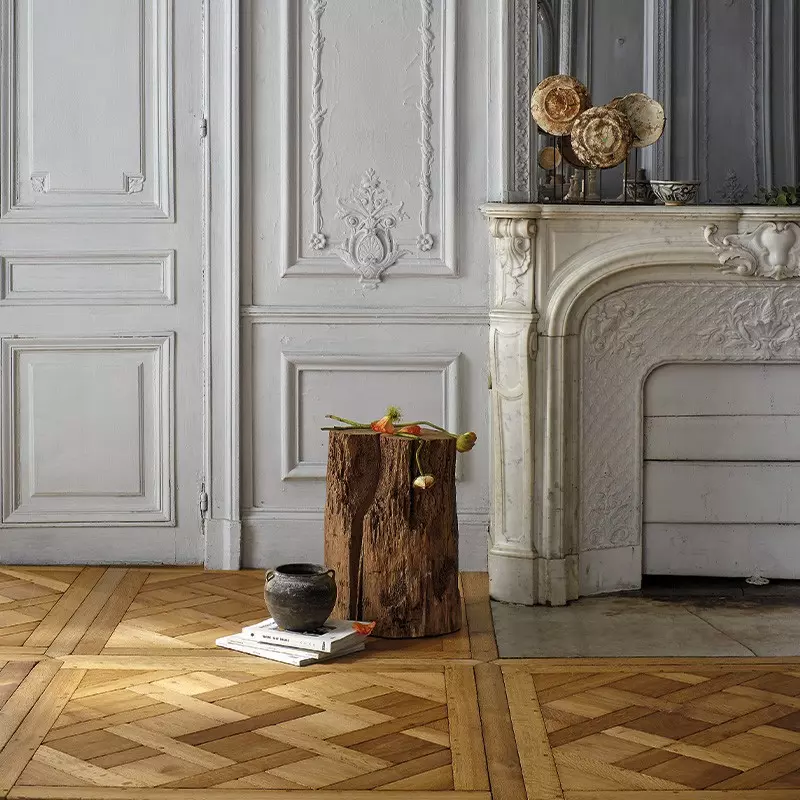 Dalle de Versailles Authentique Chene Massif Coulanges - 20x980x980 - choix rustique - vue ambiance 01 - carresol