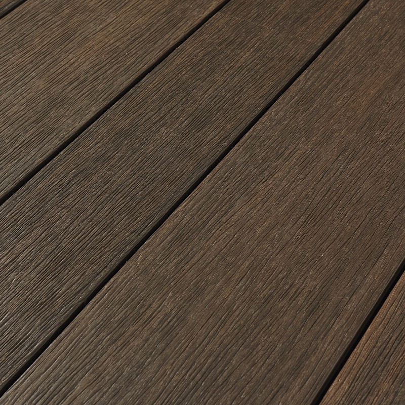 Lames Composite Vintage Wenge - 23x138x4000 - vue de profil - carresol Lames Composite Vintage Wenge - 23x138x4000 - vue de profil - carresol