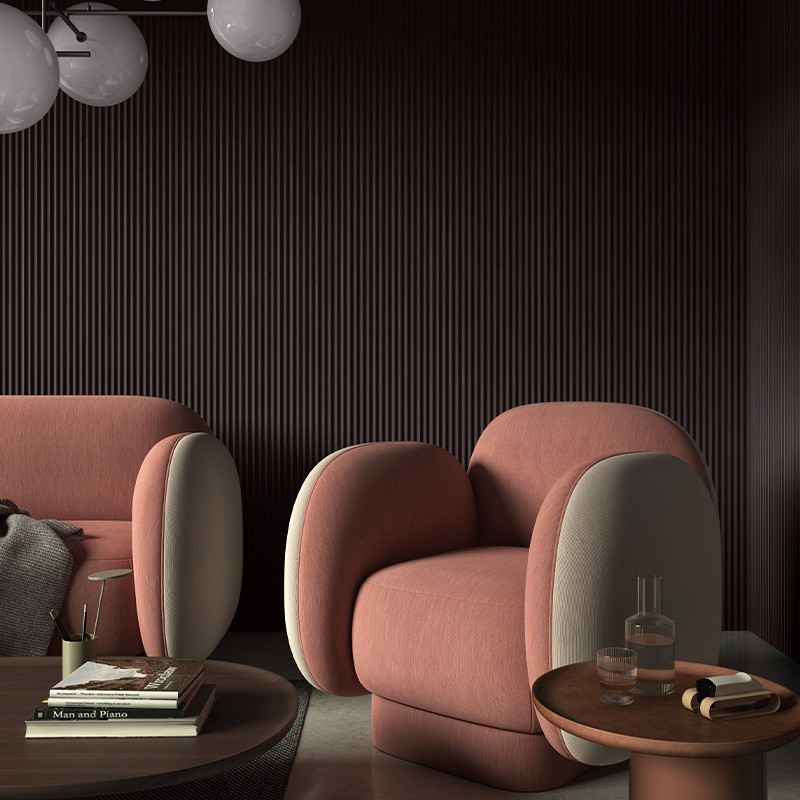 Boiserie Murale Chene Marron Gris Vernis 15x165 mm - Choix Select - Vue ambiance - CarreSol Boiserie Murale Chene Marron Gris Vernis 15x165 mm - Choix Select - Vue ambiance - CarreSol