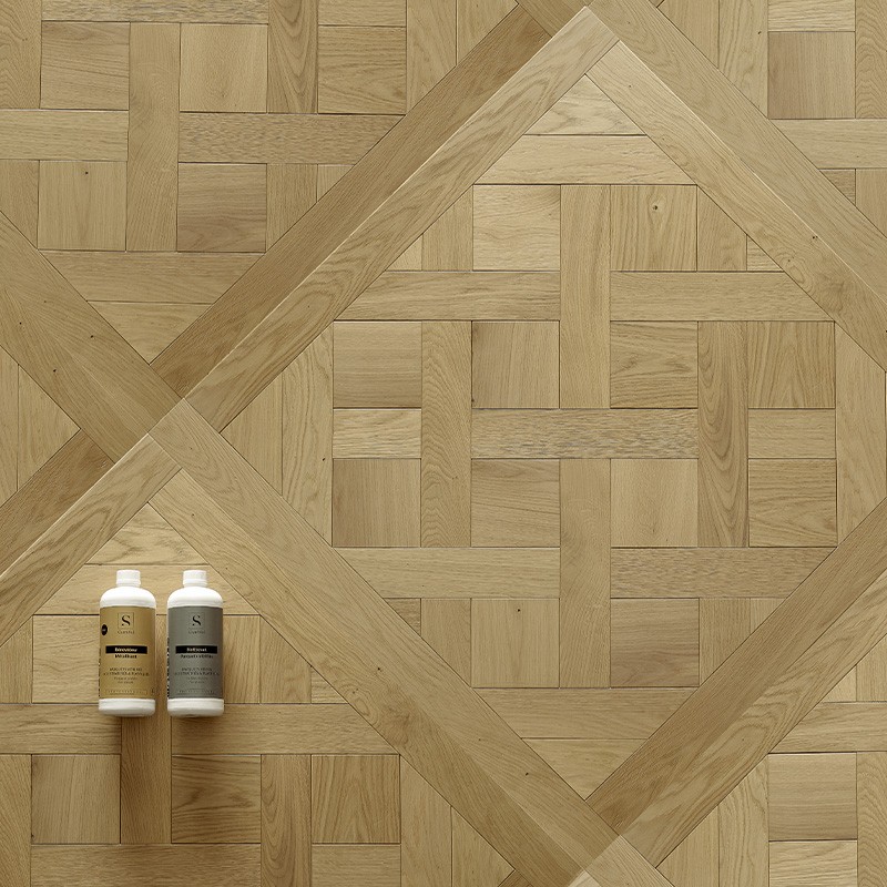Semi-Solid Oak Versailles Pattern Wood Panel Naturalizzato | CarréSol ...