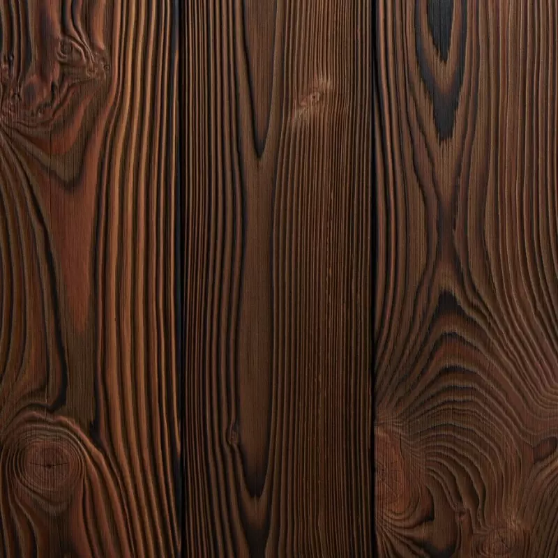 Bardage Douglas Le Velouté 20x145 mm Brossé Brûlé Huilé - vue de face - CarréSol