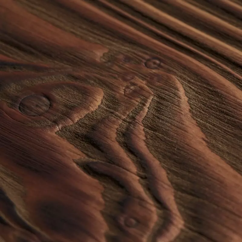 Bardage Douglas Le Velouté 20x145 mm Brossé Brûlé Huilé - vue de face - CarréSol