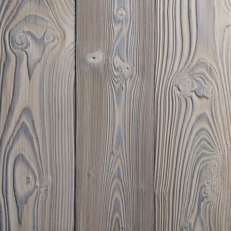 Bardage Douglas Le Majestueux 20x145x4000 mm Brossé Brûlé Huilé - vue de face - CarréSol