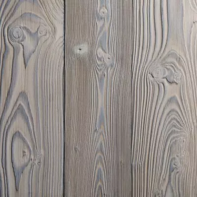 Bardage Douglas Le Majestueux 20x145x4000 mm Brossé Brûlé Huilé - vue de face - CarréSol