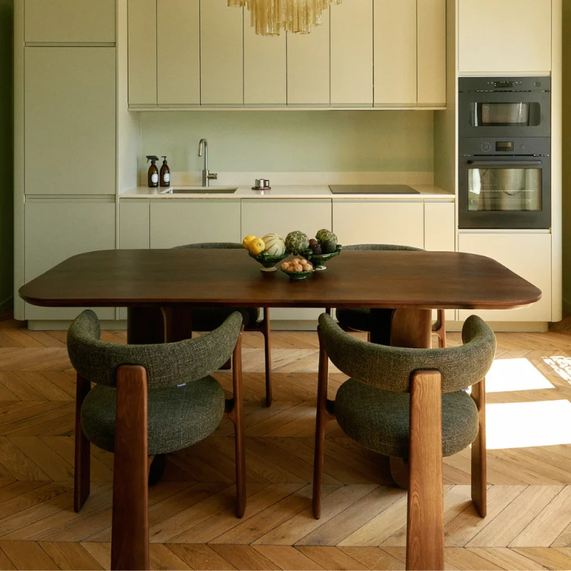 Réalisation cuisine - Point de Hongrie Chêne Semi-Massif Chambord