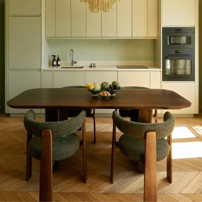 Réalisation cuisine - Point de Hongrie Chêne Semi-Massif Chambord