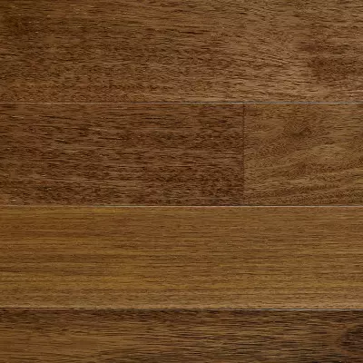 Parquet exotique contrecollé Merbau - 12/3.5x140 mm - Verni Satiné - Choix Naturel - Vue de face - CarréSol Éditions