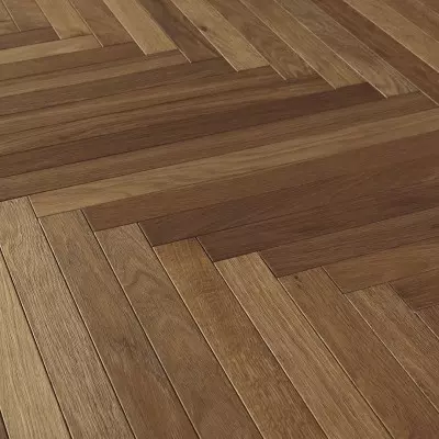 Bâtons Rompus Chêne Semi-Massif Brown Fumé - 15/4x50x600 mm - Verni - Choix Rustique - Vue de profil - CarréSol Éditions