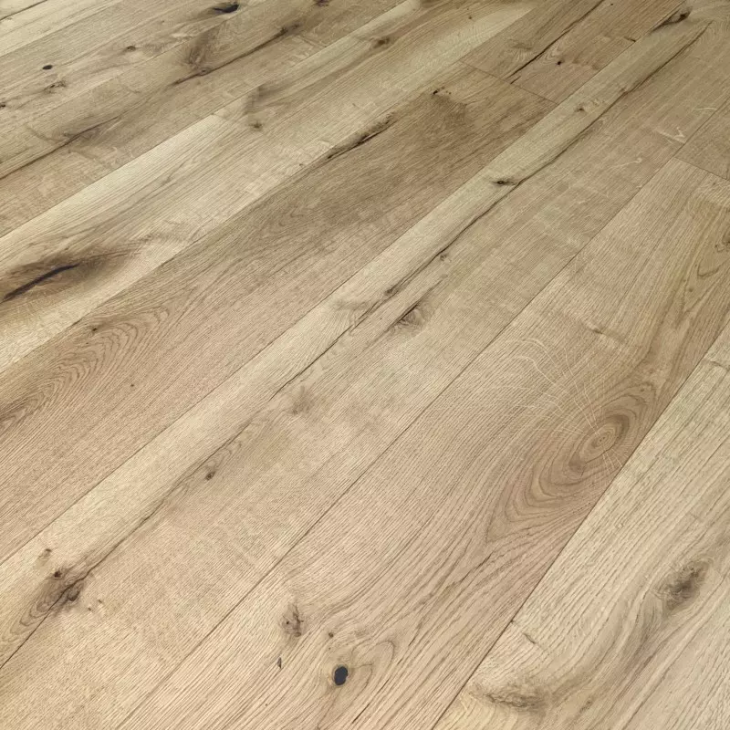 Parquet Contrecollé Chêne Chalet - 14/3x190x2200 mm - Verni brossé - face