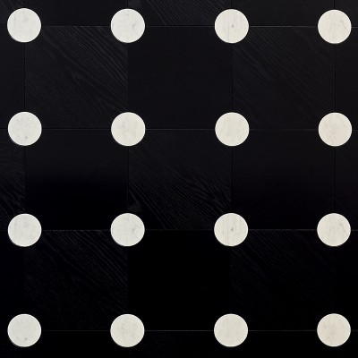 Medaillon Chene Noir incrustation Marbre Carrare - 15x100 - choix confort - vue de face - carresol